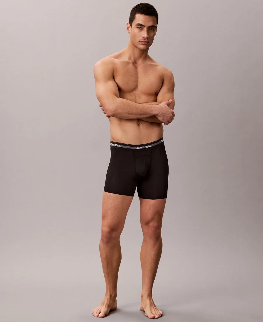 Мужские боксерские трусы Icon Active Mesh, комплект из 3 штук Calvin Klein, черный — фото 2