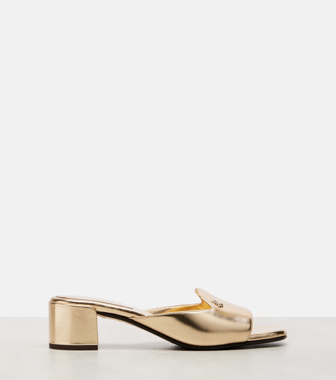 Дизайнерские мюли Dina 45 из металлизированной кожи Jimmy Choo, золотой — фото 4