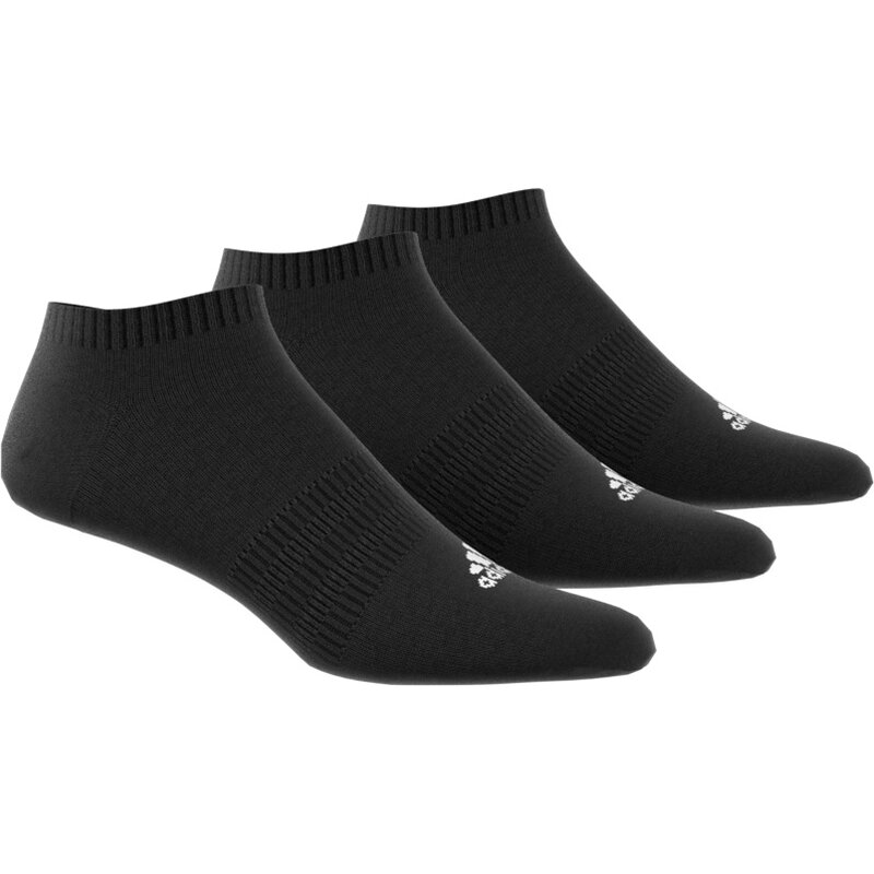 Носки спортивные тонкие и легкие с низким вырезом, 3 пары Adidas, черный — фото 2