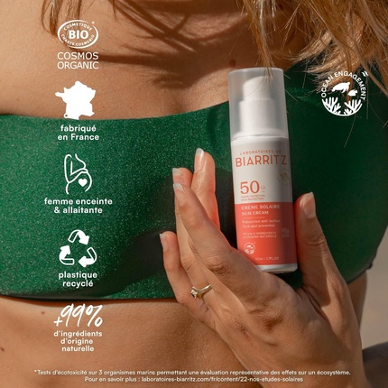 Солнцезащитный крем для лица Laboratoires De Biarritz SPF 50, сертифицированный органический Laboratoire De Biarritz — фото 3