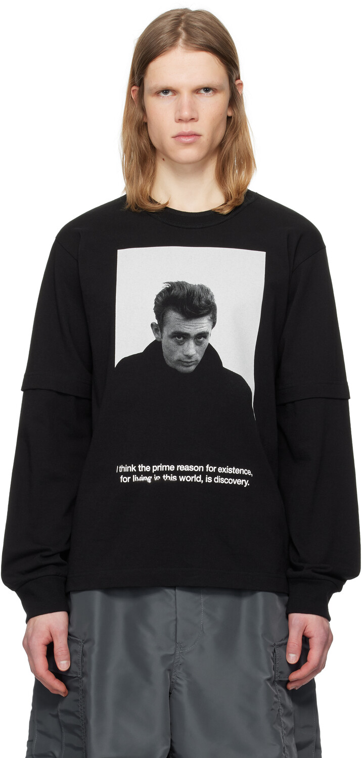 

Футболка с длинным рукавом «Джеймс Дин» sacai, черный