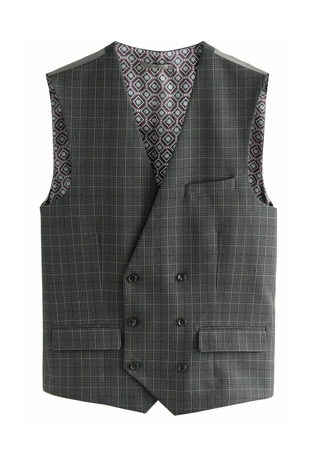 

Жилет REGULAR FIT - CHECK - Suit waistcoat Next, серый