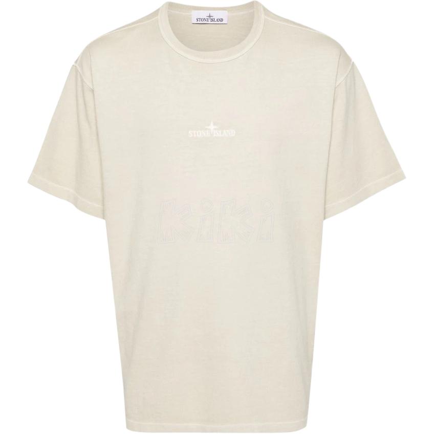 

Футболка из хлопка с вышитым логотипом STONE ISLAND, Gypsum