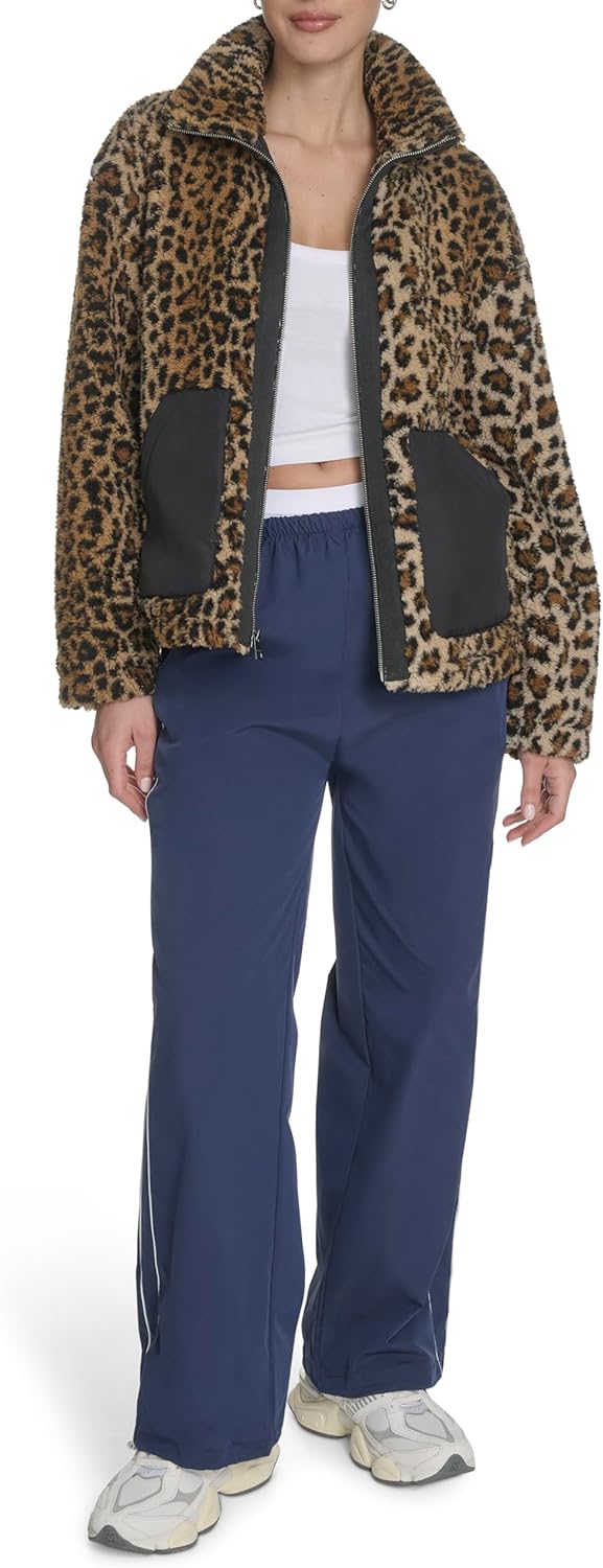 Женская куртка Levi's Sherpa Teddy (стандартные и большие размеры), Leopard — фото 2