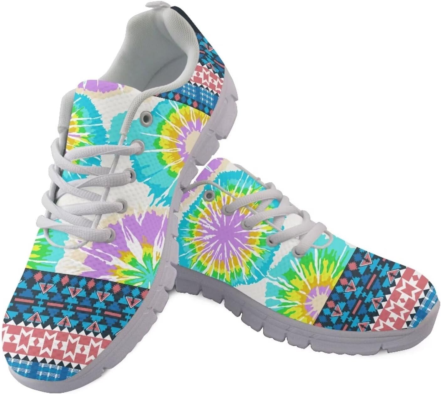 

Мужские кроссовки AmzPrint для походов, бега и ходьбы с принтом, Tie Dye & Aztec