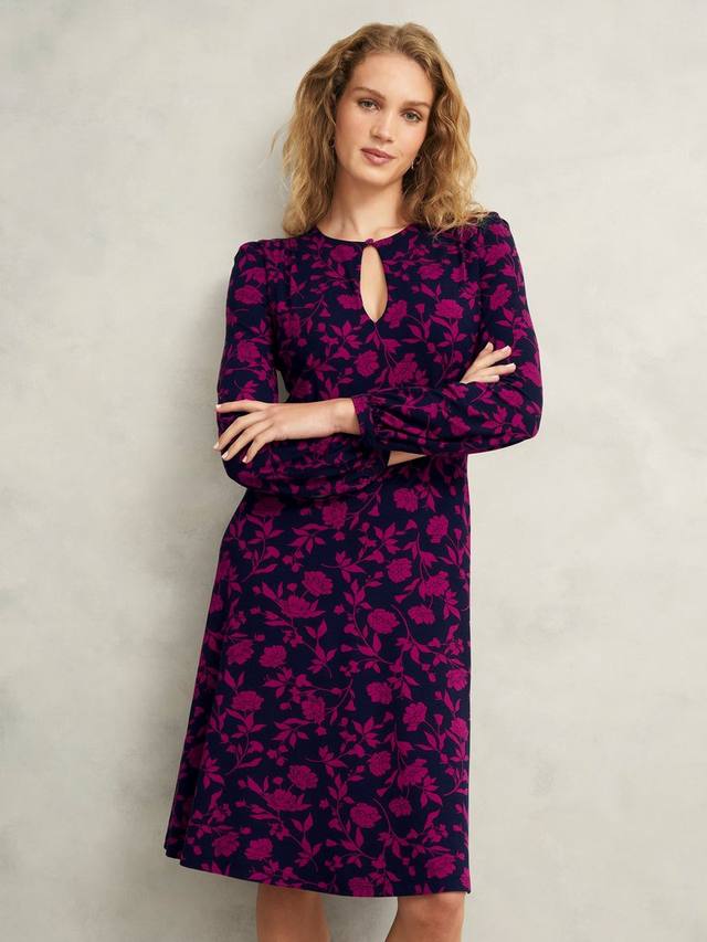 

Изящное платье в цветочек Hobbs, цвет Navy/Pink