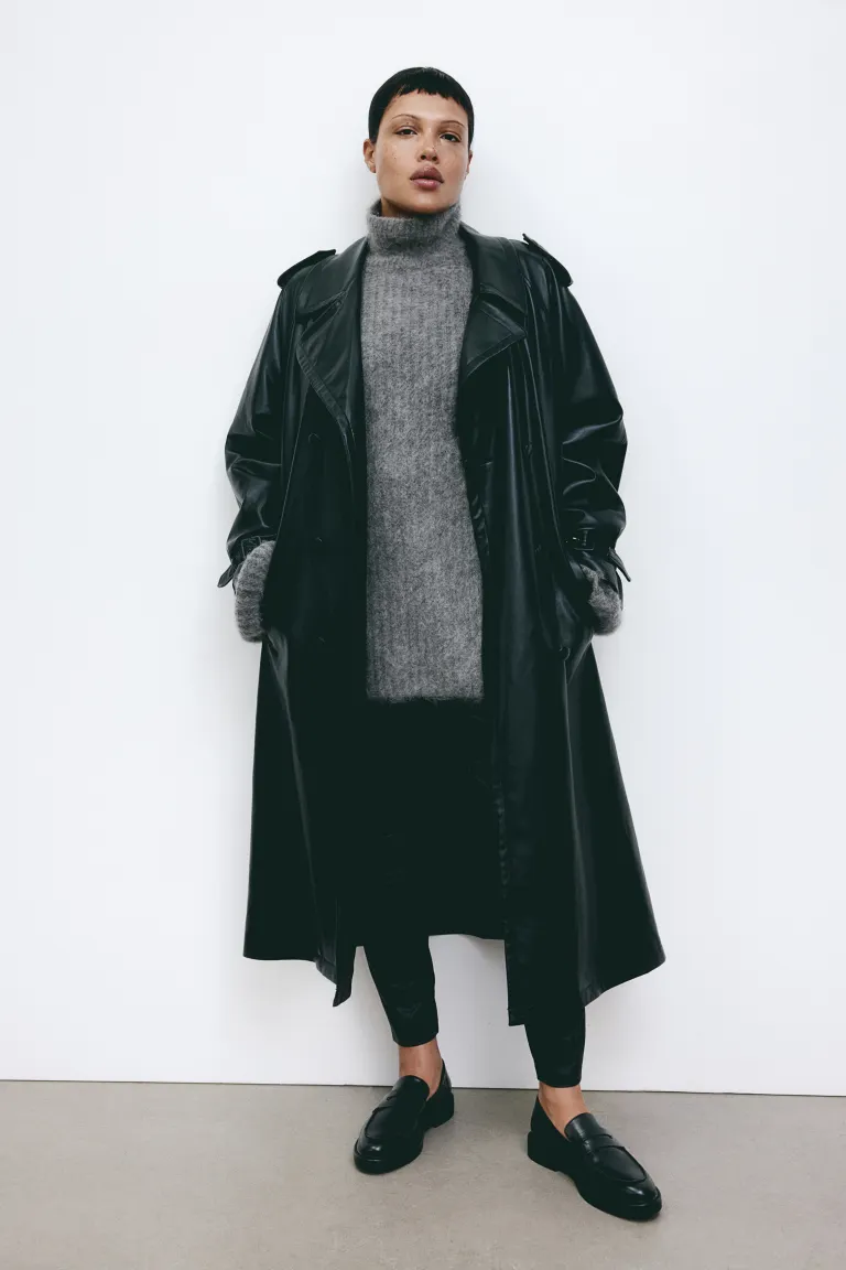 

Тренч чино H&M, черный