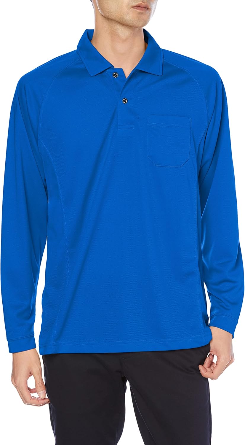 

Мужская рубашка-поло с длинным рукавом и карманами COCOS Nobuoka Andare Schietti AS-1658 Co-Cos Nobuoka, синий