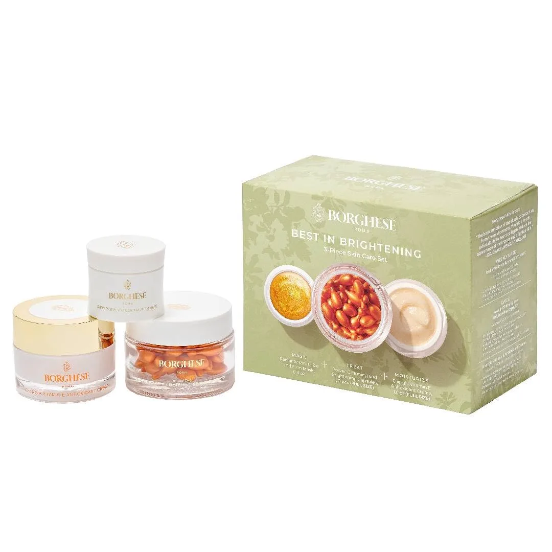 Borghese 3-предметный набор для сияния кожи - включает подтягивающую маску, капсулы с витамином C и крем для лица с витамином E