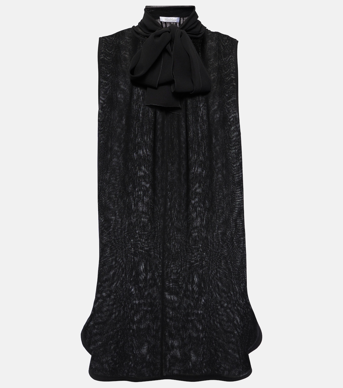 

Шелковый топ Mela с бантом Max Mara, Nero