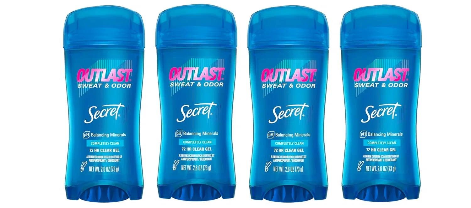 Женский дезодорант-антиперспирант Secret Outlast Clear Gel Completely Clean, 4 шт. Secret