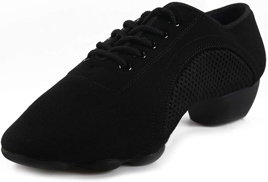 

Танцевальные туфли SWDZM для мужчин и женщин для бальных танцев с шнуровкой, современные латинские, для сальсы, для выступлений и репетиций, черный