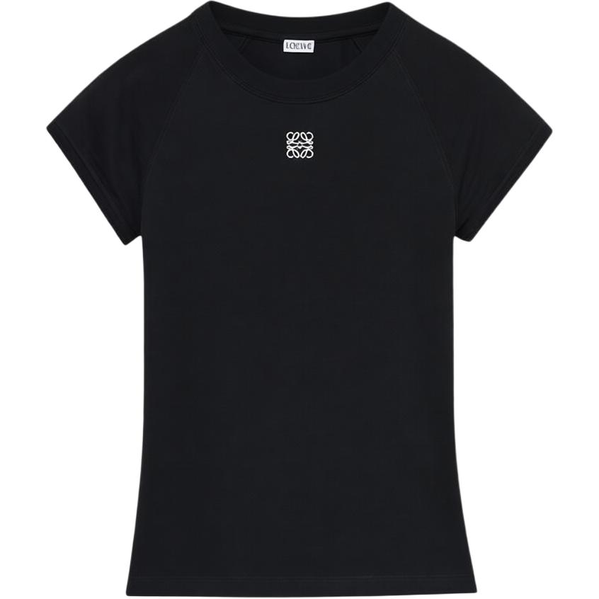 

Футболка с вышитой анаграммой Loewe, черный