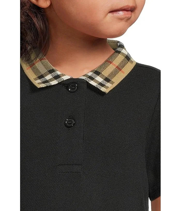 Платье с клетчатым воротником Astrid Burberry Kids, Black — фото 3