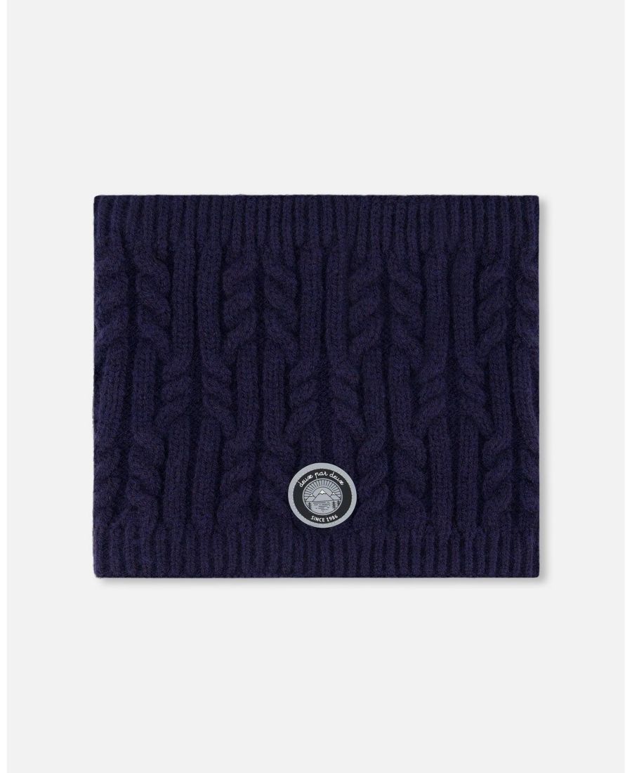 

Детский унисекс зимний утепленный шарф-воротник темно-синего цвета - для малышей/детей Deux par Deux, Navy blue