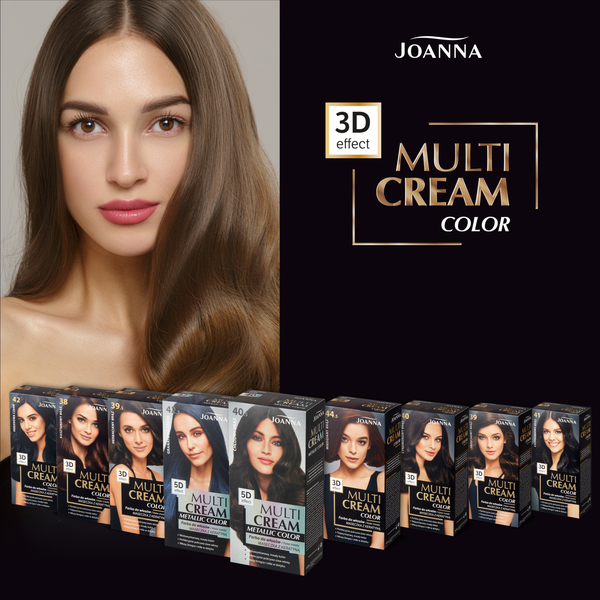 Краска для волос 42.5 темно-черный, 1 упаковка. Joanna Multi cream metallic color, цвет 42.5 granatowa czerń — фото 4