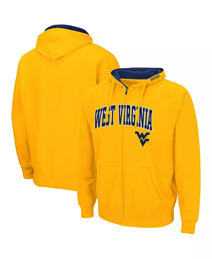 

Мужская толстовка West Virginia Mountaineers Arch and Logo 3.0 с молнией Colosseum, золотой