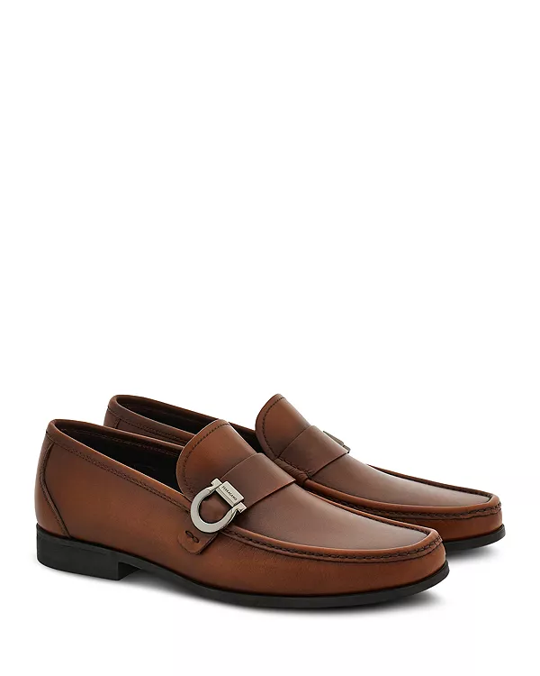 Мужские лоферы с пряжкой Ferragamo, коричневый — фото 4
