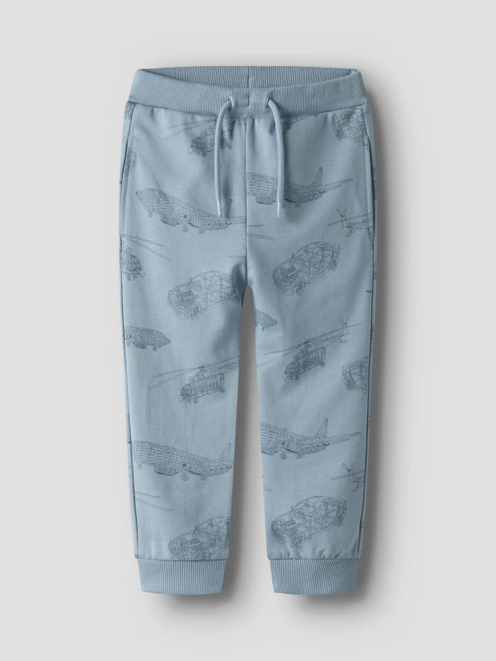 Name it Спортивные штаны NMMVARON AOP SWT PANT UNB пыльно-голубого цвета — фото 2