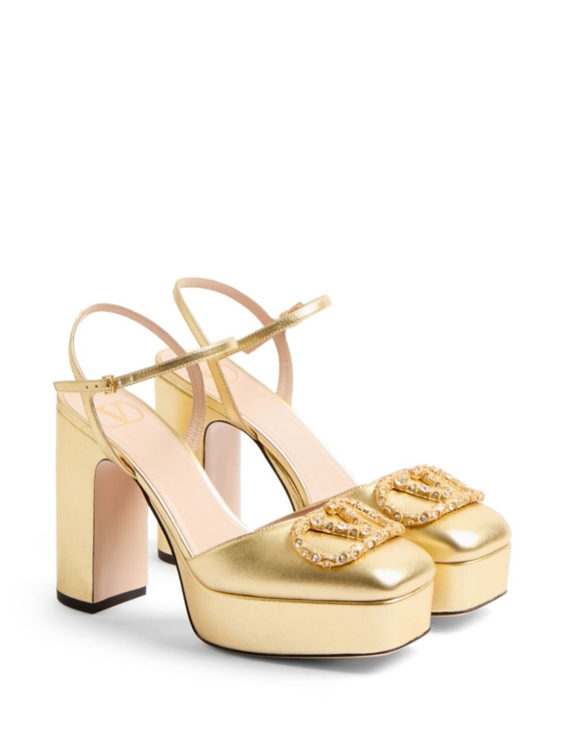 Valentino Garavani туфли с логотипом VLogo Signature, золотой — фото 2