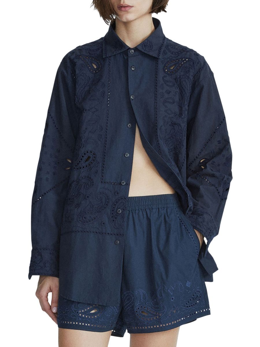 

Рубашка Vivian Eyelet с узором пейсли rag & bone, цвет Salute Paisley