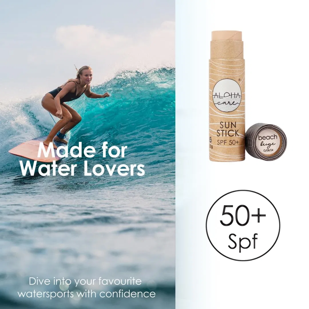 Минеральный солнцезащитный стик Aloha Sunblocker SPF 50+ для лица, 20 г (светло-бежевый) Aloha Care, Beige — фото 3