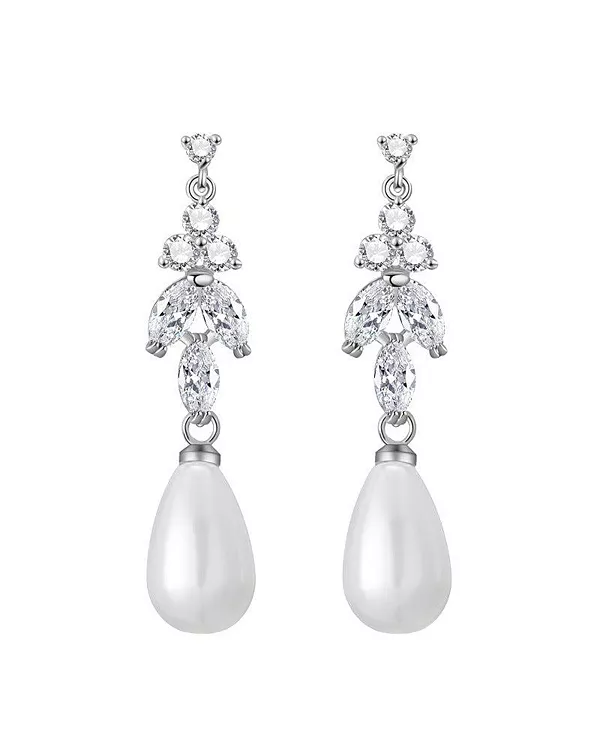 

Серьги-Подвески с жемчугом и кристаллами Leo Untamed Petals, silver