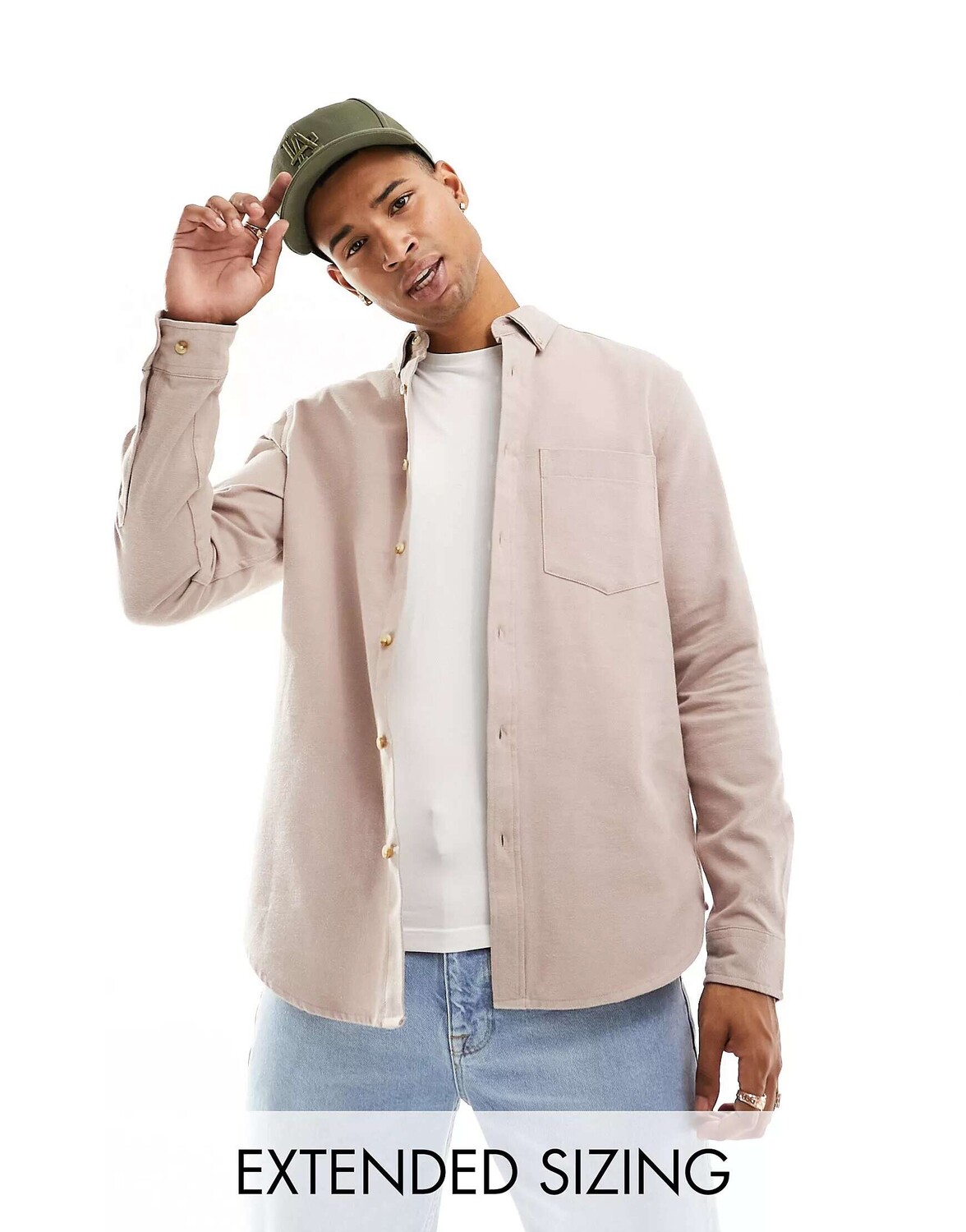 

Нежно-розовая сатинированная оксфордская рубашка ASOS