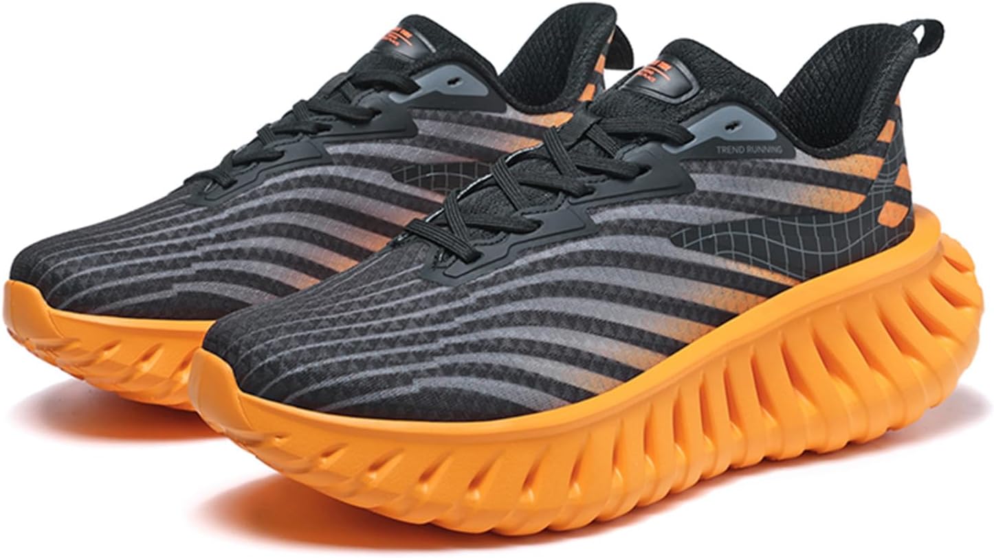 

Мужские дышащие кроссовки для трейл-раннинга, с амортизацией и противоскользящей подошвой для улицы Generic, оранжевый