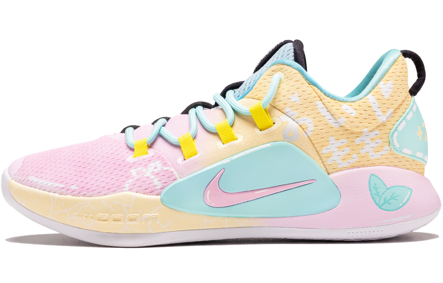 

Nike Гиперданк Икс Амортизирующие нескользящие низкие баскетбольные кроссовки мужские розовые желтые зеленые - розовый, цвет Pink