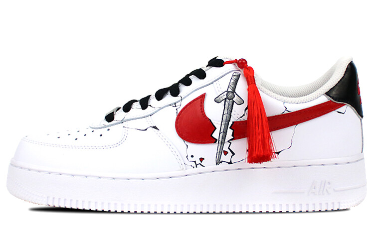 

Кроссовки для скейтбординга Air Force 1 мужские низкие черные/красные Nike, Черный, Кроссовки для скейтбординга Air Force 1 мужские низкие черные/красные Nike