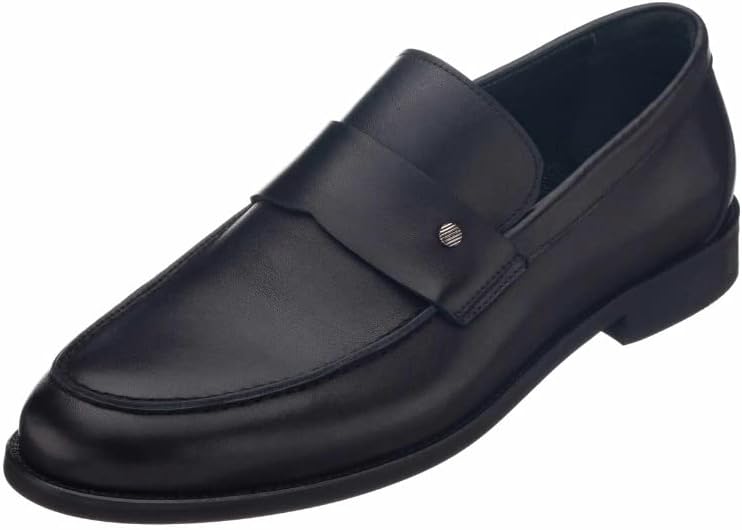 

Мужские большие лоферы DALGALA из черной кожи теленка с анилиновой отделкой, ручной работы, деловые туфли без шнурков