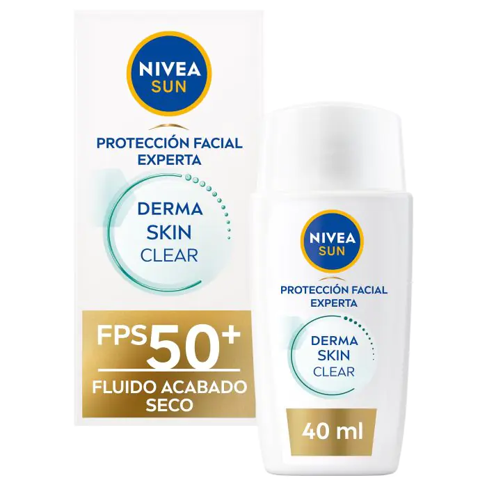 

Солнцезащитный крем derma skin clear protección facial fps50+ Nivea, объем spf 50 40 мл