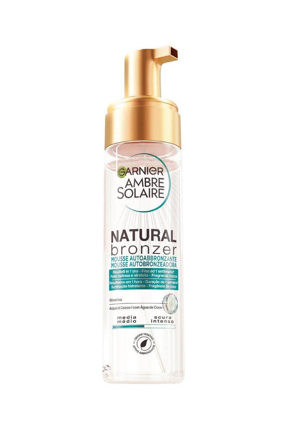 

Автозагар AMBRE SOLAIRE NATURAL BRONZER MOUSSE AUTOABBRONZANTE Garnier, прозрачный