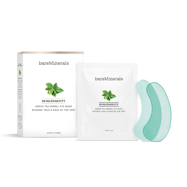 

Интенсивный уход за кожей вокруг глаз Skinlongevity Green Tea Herbal Eye Mask Bareminerals, 1 UD