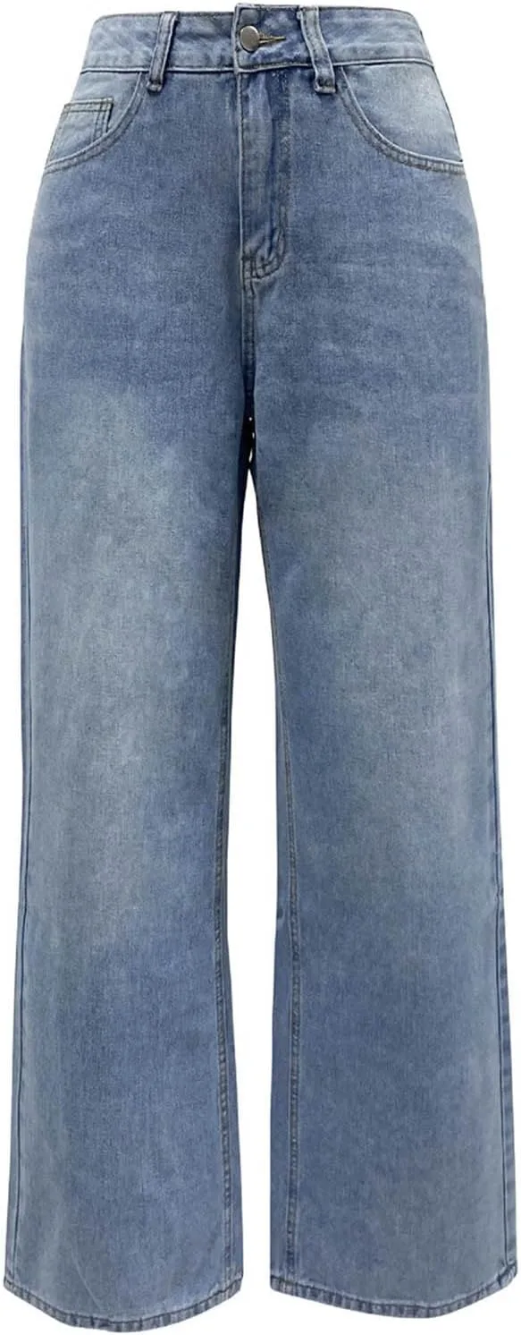 Женские джинсы high rise baggy straight wide leg — фото 4