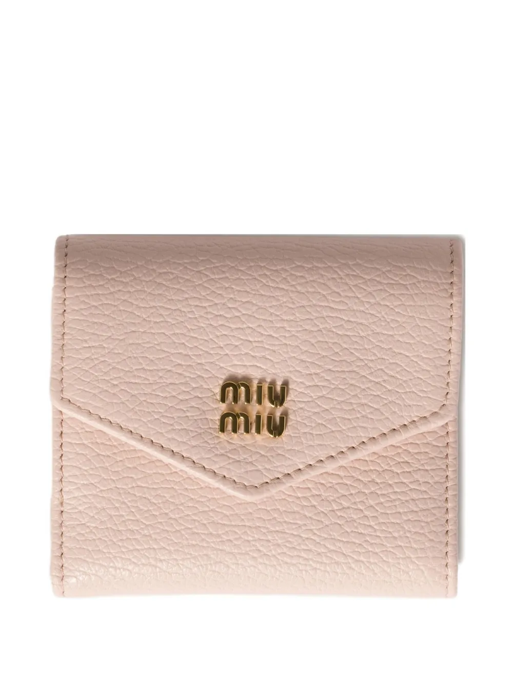 

Кожаный кошелек с логотипом MIU MIU, розовый