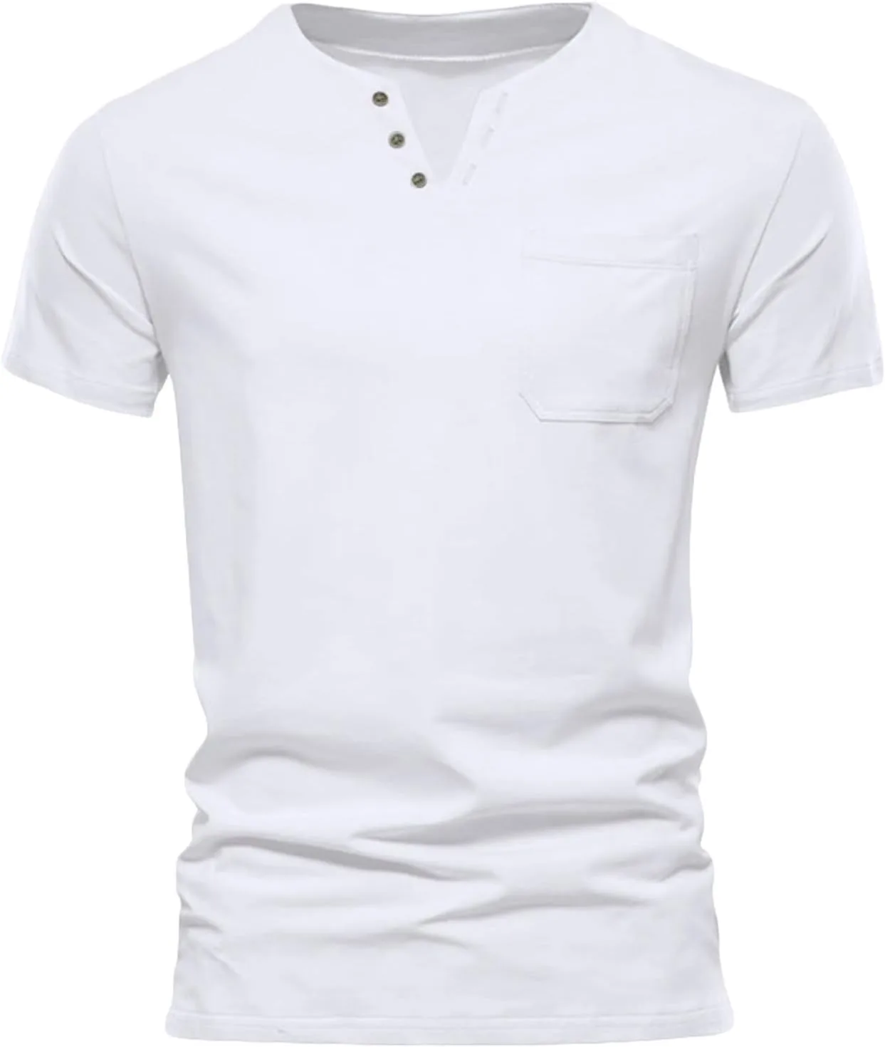 

Мужская футболка Henley с карманом и пуговицами Slim Fit