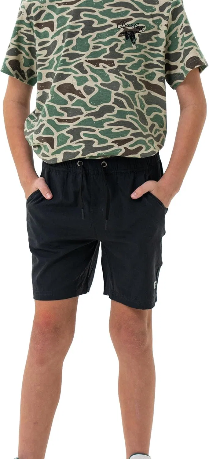 Шорты спортивные для мальчиков Burlebo, цвет Heather Black - Retro Duck Camo