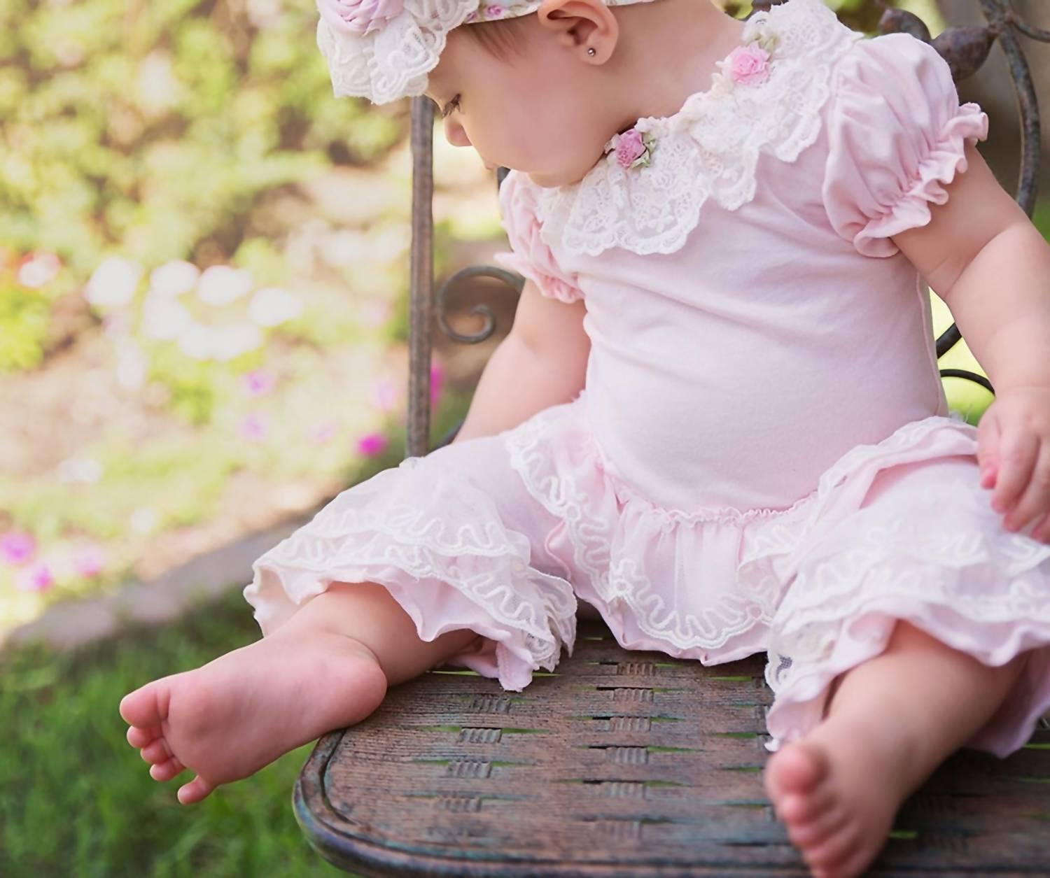 

Топ с оборками в виде душистого горошка для девочек, розовый Haute Baby