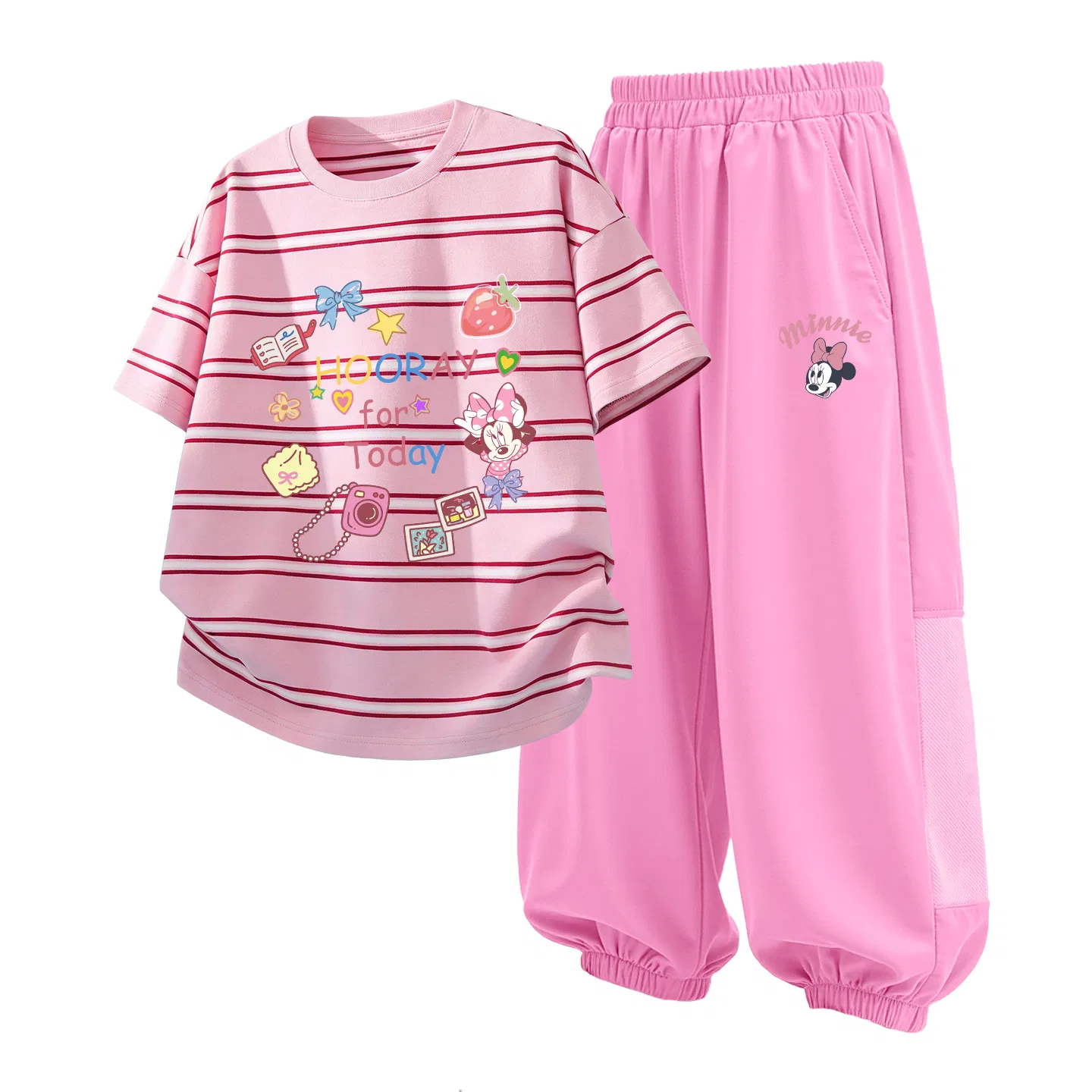 Детский спортивный костюм Casual Sportswear 2 Piece Set Disney, Di Diversified Brown+Di Up-Eye K Strawberry Pink