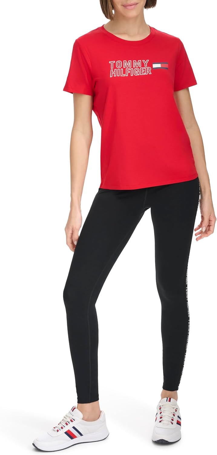 

Женская футболка Tommy Hilfiger с многослойным логотипом, Rich Red
