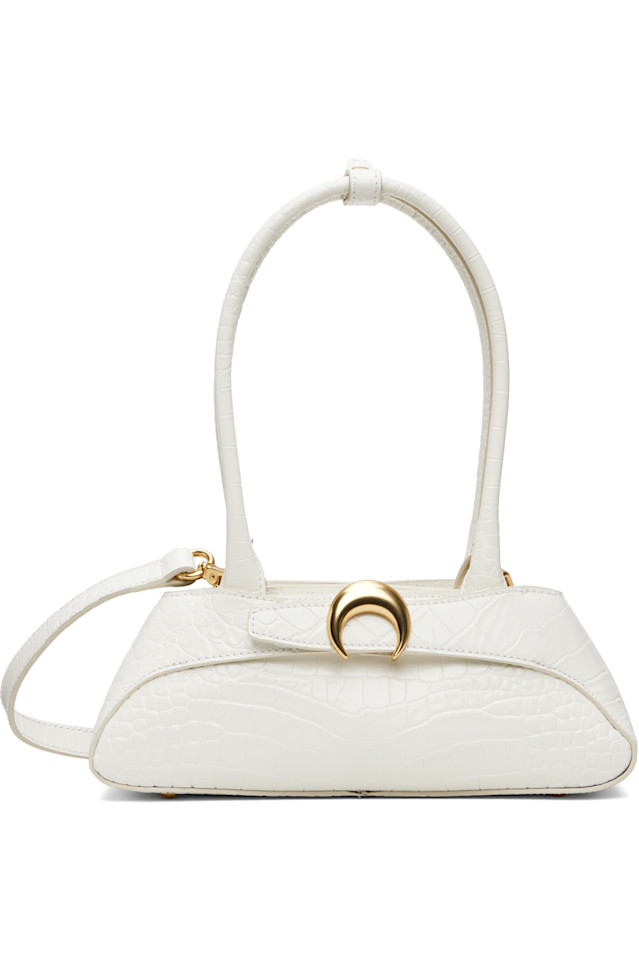 

Мини-Сумочка «Аврора» из кожи с тиснением под крокодила Marine Serre, белый