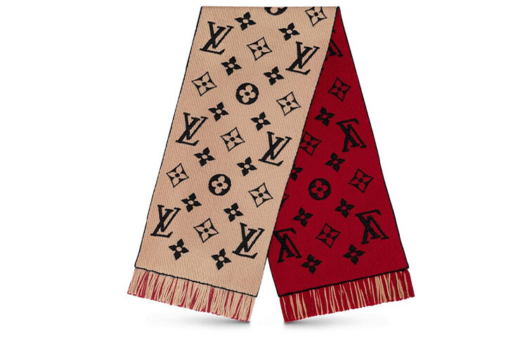 

Шарф женский Louis Vuitton вязаный, красный / бежевый
