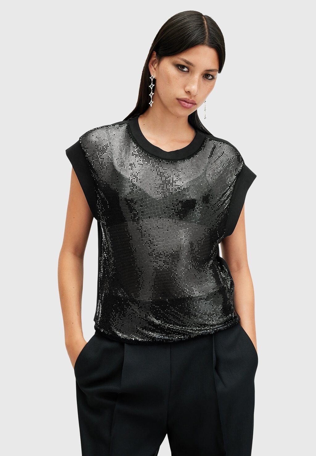 

Блуза SHANE CHAIN TOP AllSaints, черный