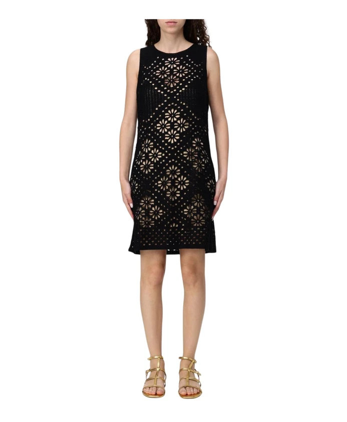 

Мини-Платье без рукавов, связанное крючком Twinset, черный