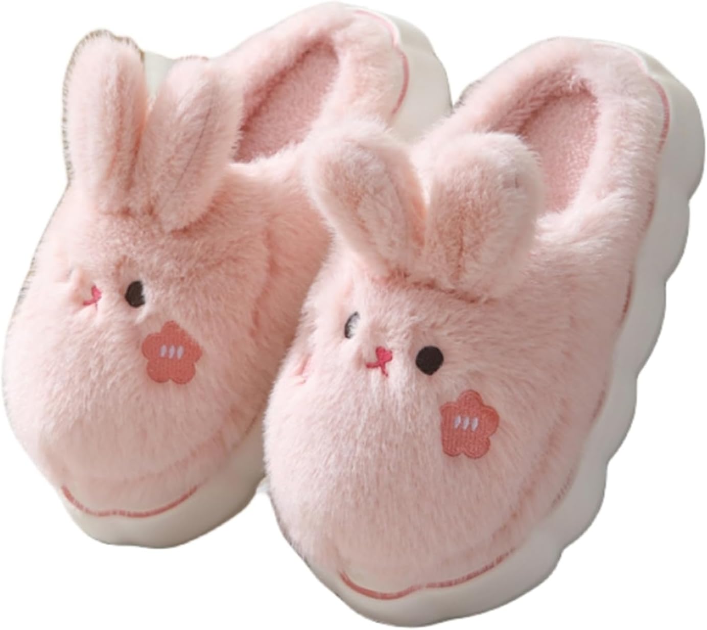 

Хлопковые домашние тапочки LICHENHAO с изображением кролика - мультяшные домашние тапочки для мужчин и женщин, розовый