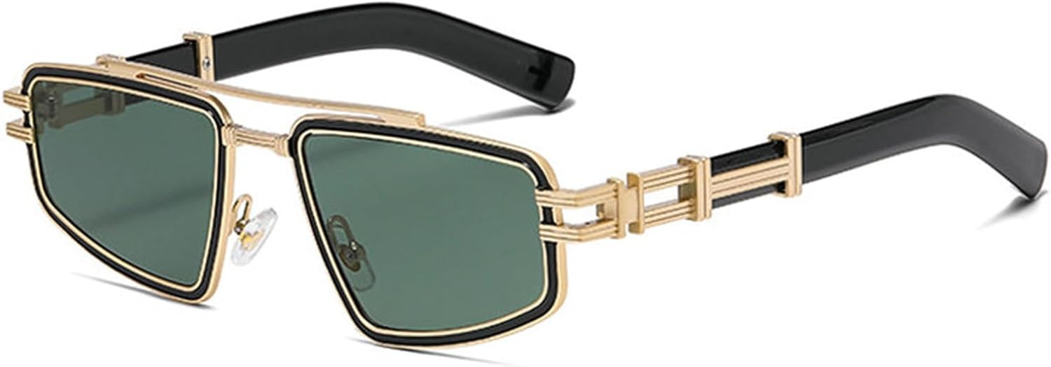 

Мужские солнцезащитные очки Willochra в стиле ретро с металлическими двойными перемычками, модные, черные, с защитой от УФ-излучения UV400, в стиле панк, роскошные женские солнцезащитные очки, C8