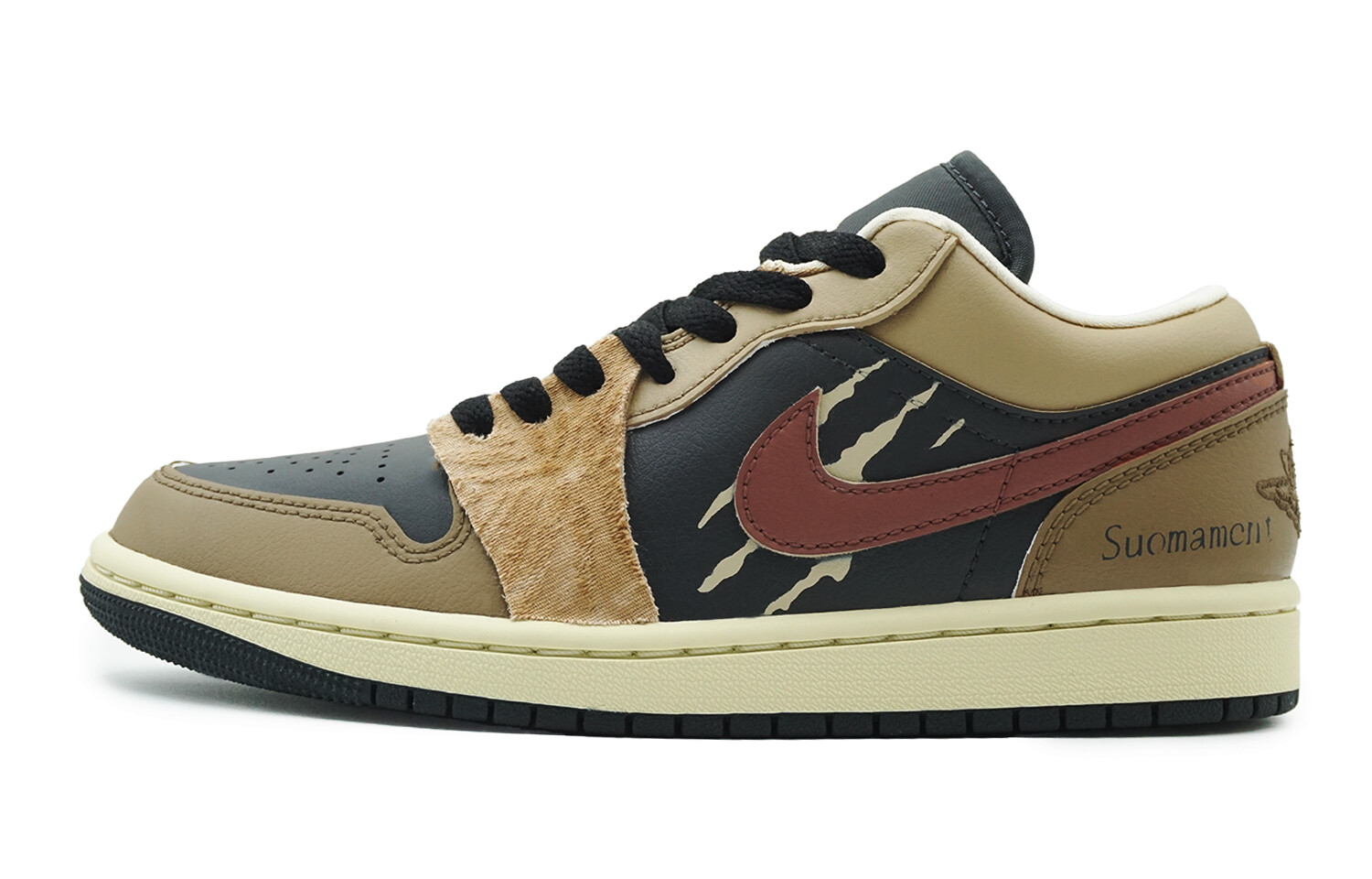 

Кроссовки Air Jordan 1 Vintage Basketball Shoes Women's Low-top Yellow/black, цвет Matcha