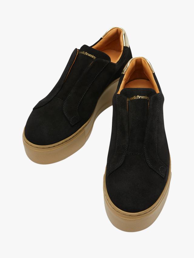 Тренеры Park Up Laceless на платформе из замши Russell & Bromley, Black — фото 3